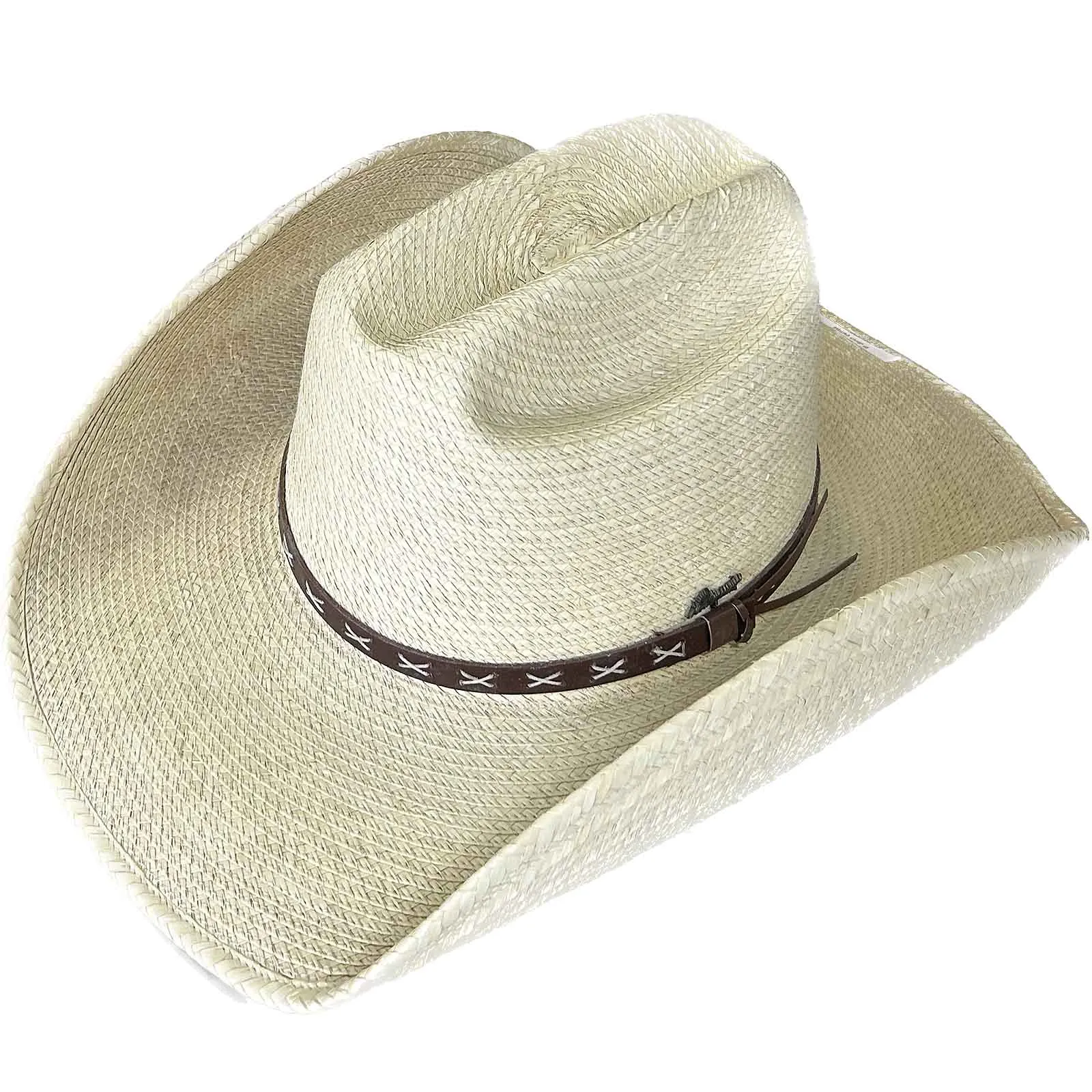 Straw Palm X Band Rolled Western Cowboy Hat