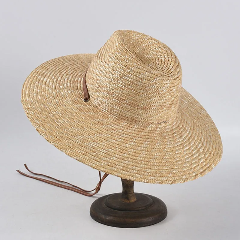 Straw Panama Hats with Belt Strap for Summer