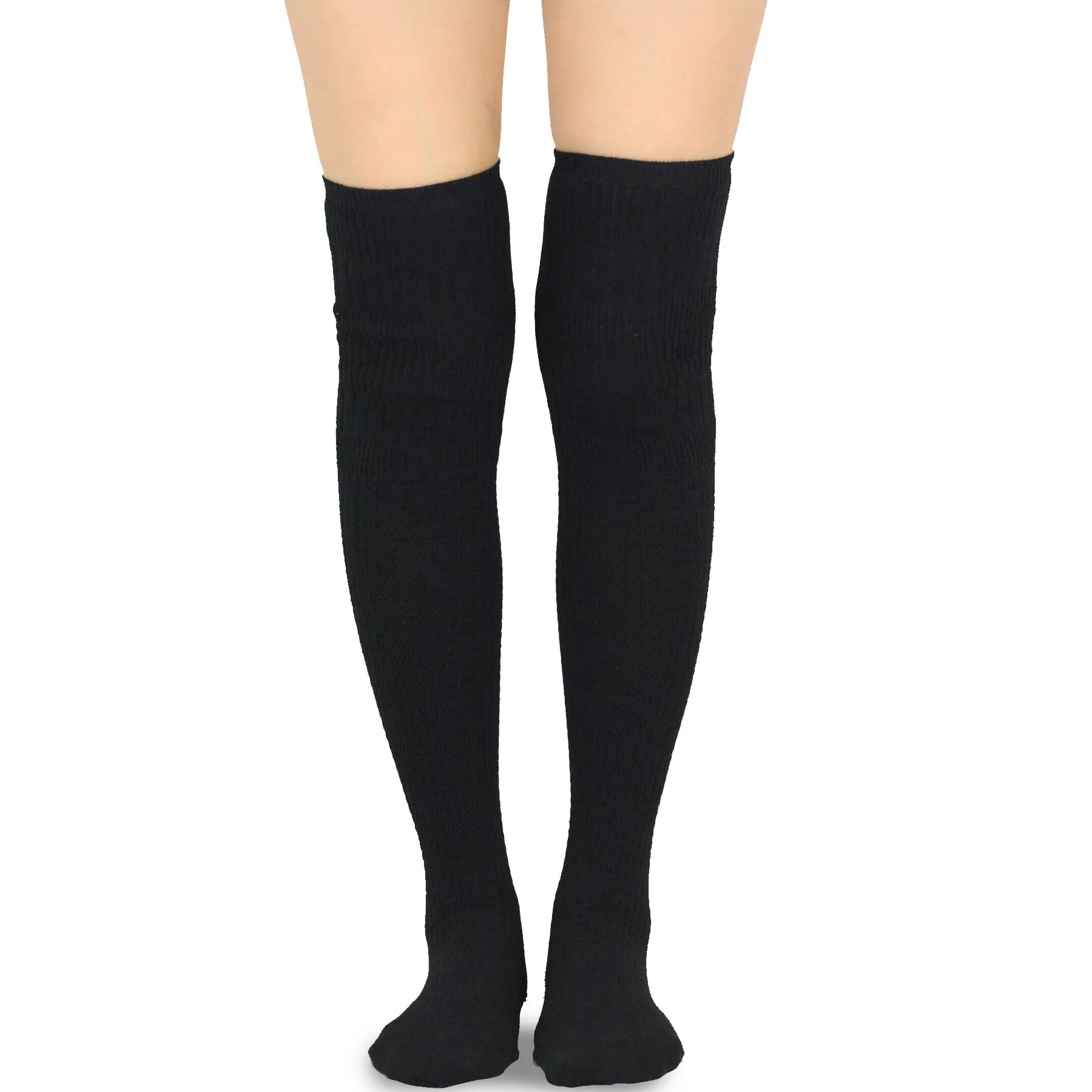 TeeHee Socks Women's Casual Cotton Over the Knee Knit Cable 3-Pack (11402)