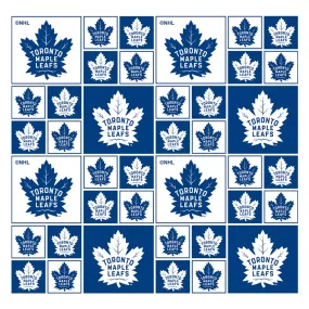 Toronto Maple Leafs - NHL Cotton Print - Blue Squares