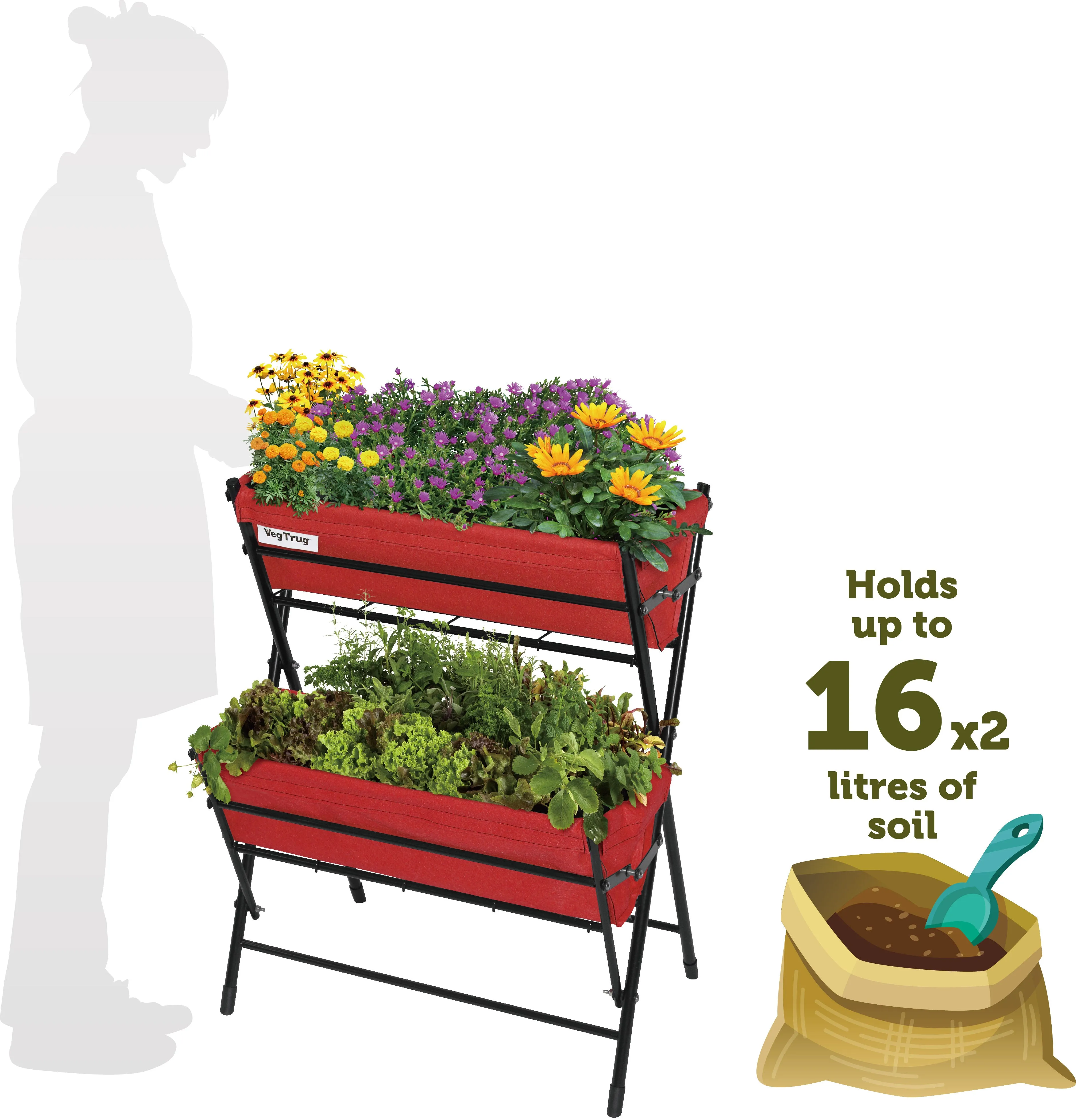 Vegtrug Poppy Two Tier Planter