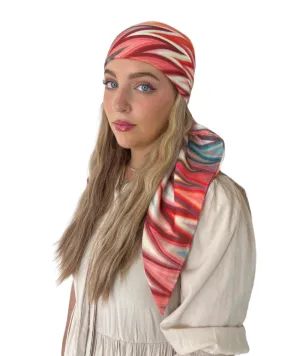 Vibrant Chevron Square Scarf with Invisible Grip