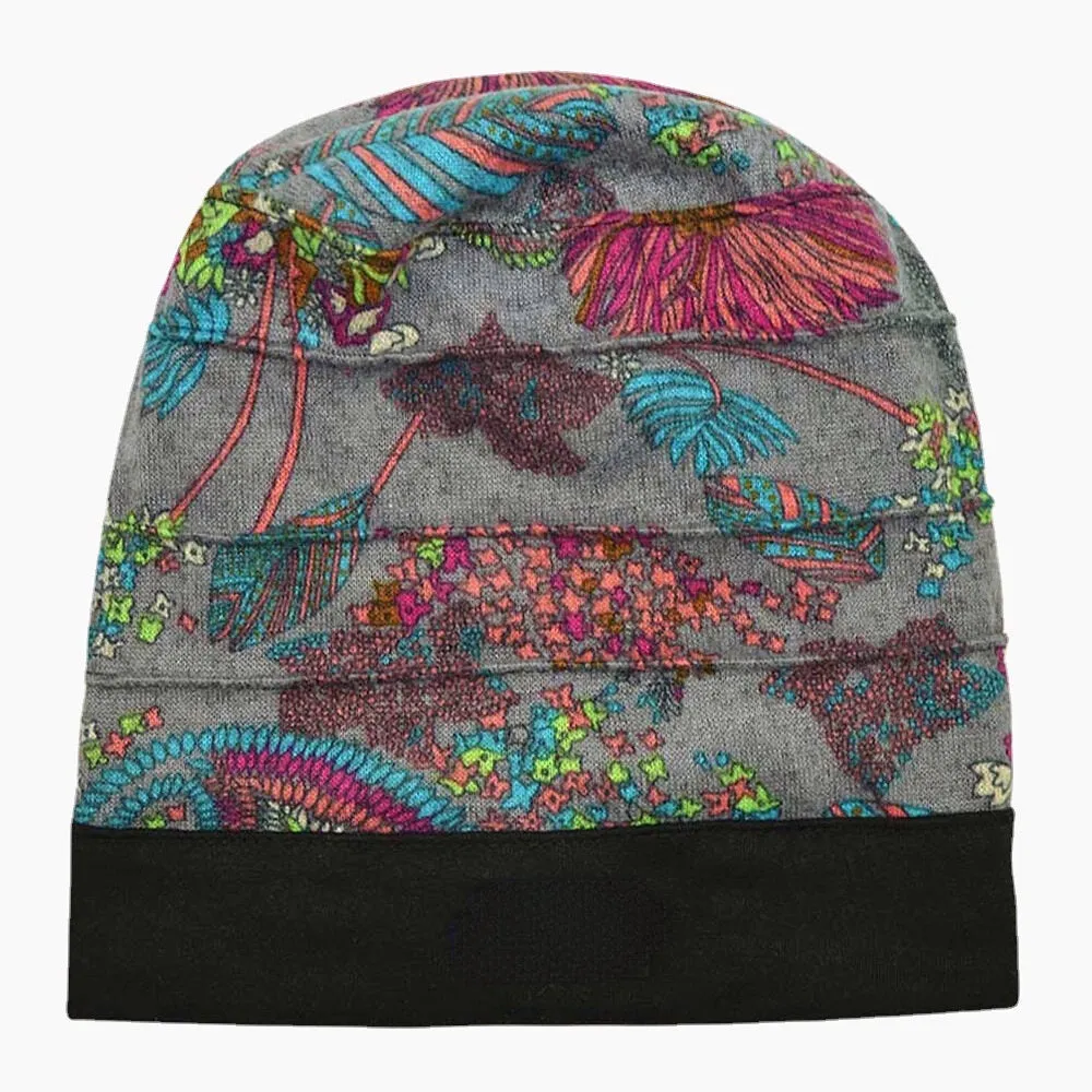 Women Cotton Floral Pattern Casual Fashion Breathable Outdoor Pleats Keep Warm Turban Beanie