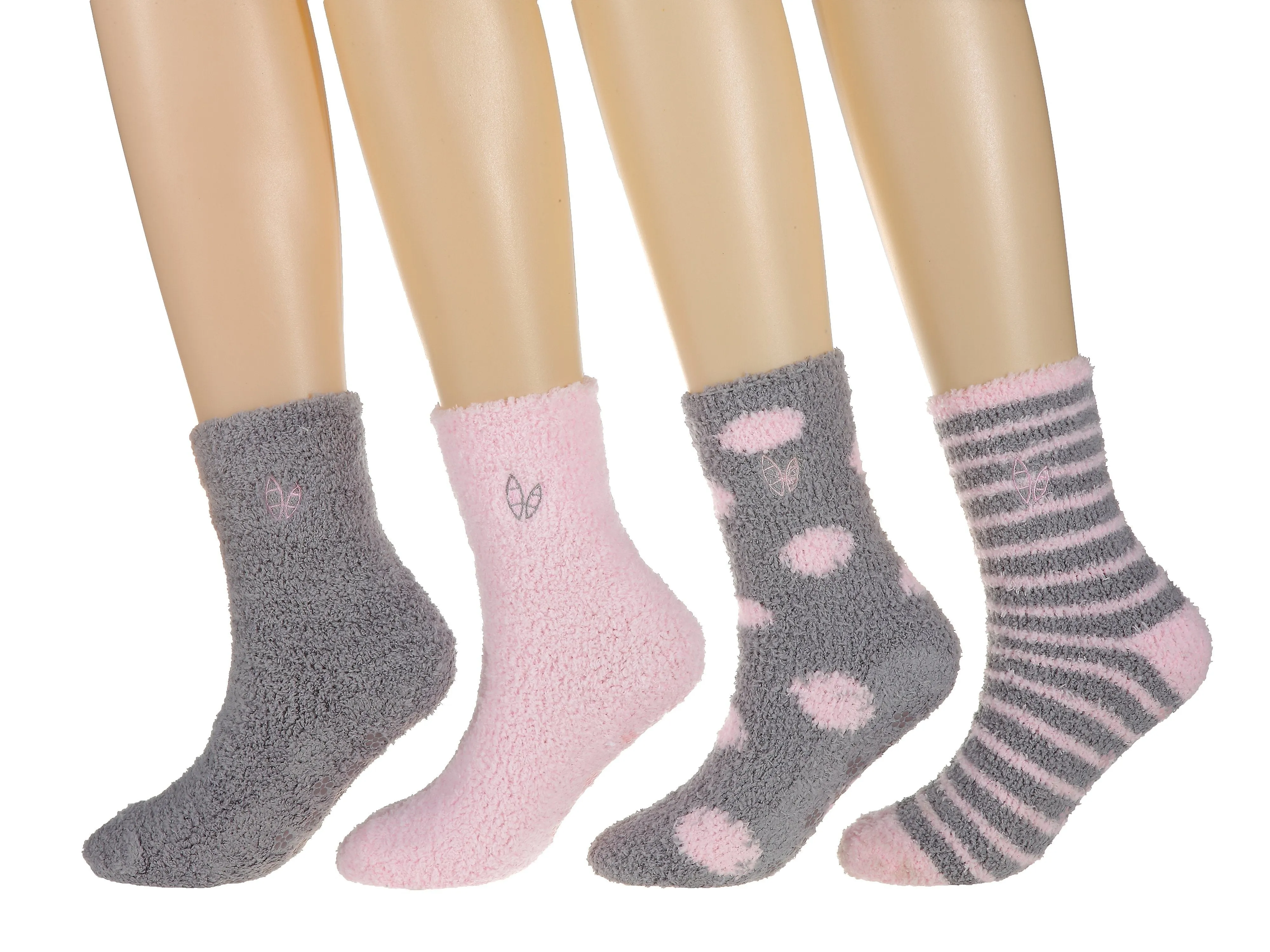 Women's (4 Pairs) Soft Anti-Skid Fuzzy Winter Crew Socks