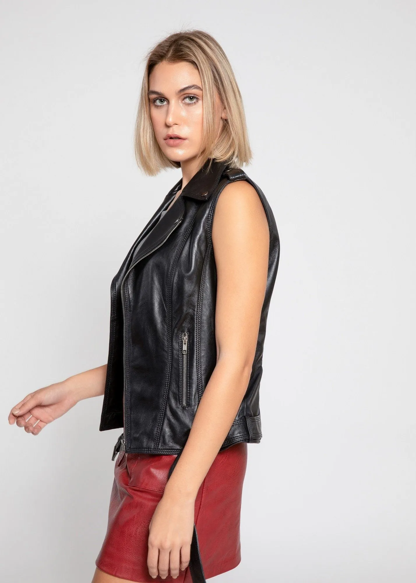 Womens Liana Leather Vest