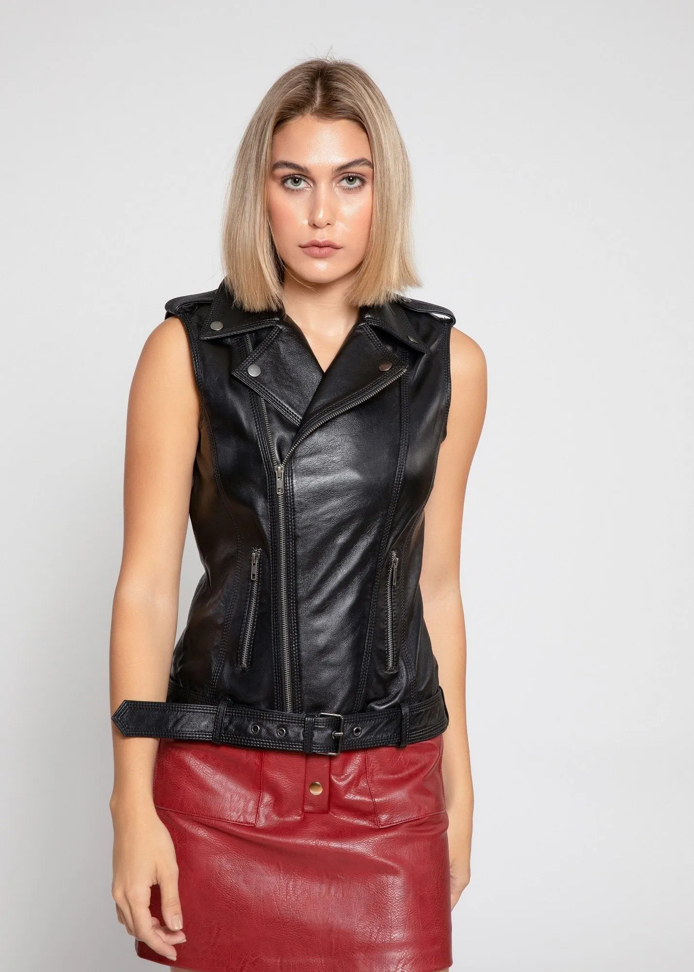 Womens Liana Leather Vest