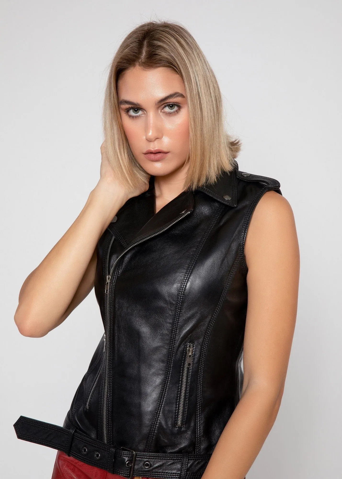 Womens Liana Leather Vest