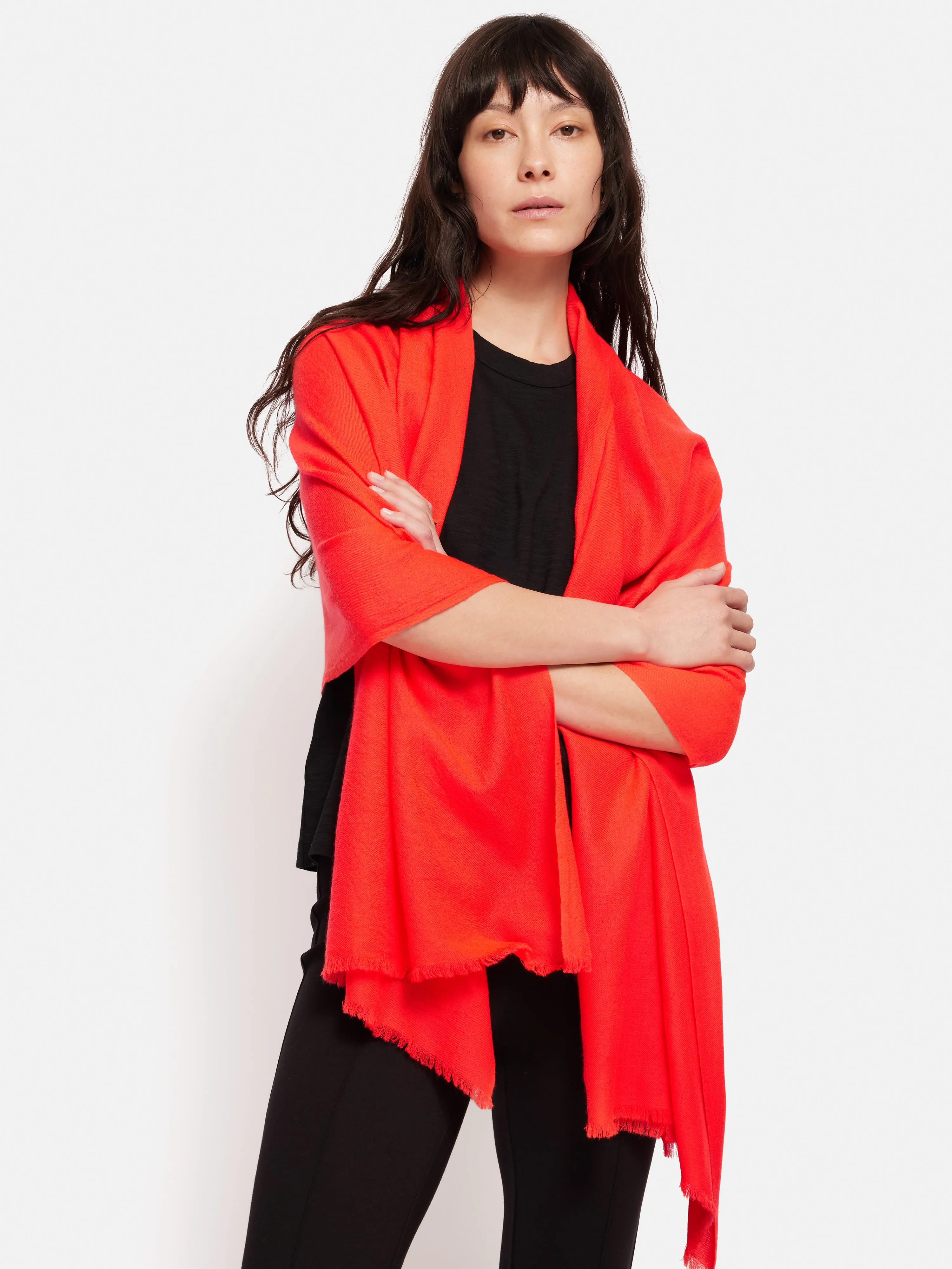 Wool Silk Pashmina | Coral